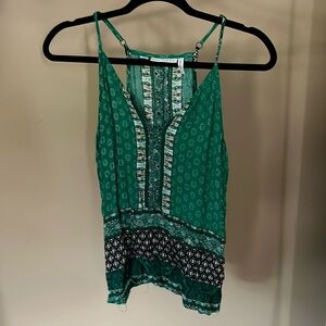 Green pattern tank top